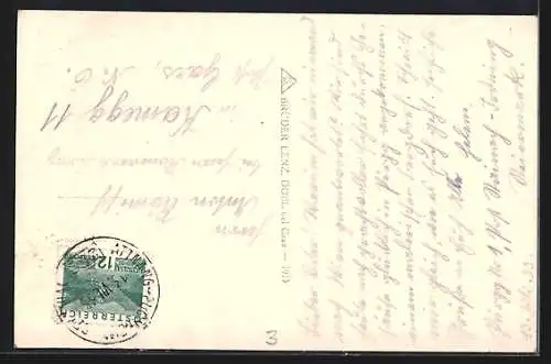 AK Pürgg, Ortspartie mit Kirche und Grimming