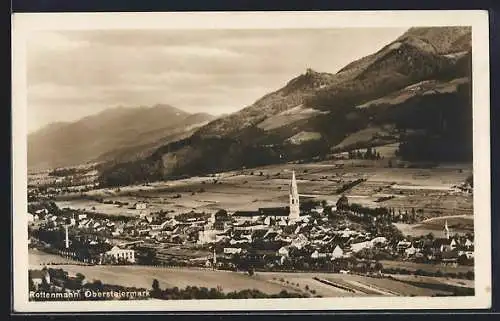 AK Rottenmann /Obersteiermark, Teilansicht mit Kirche