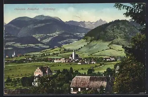 AK Gröbming /Obersteir. Ennsthal, Teilansicht mit Kirche