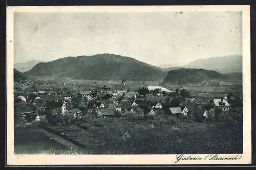 AK Gratwein, Panorama vom Berg aus gesehen