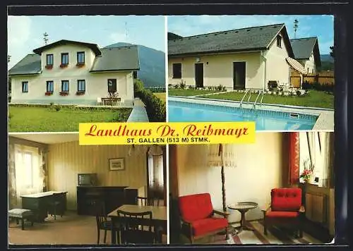 AK St. Gallen /Stmk., Hotel Landhaus Dr. Reibmayr, Innenansichten