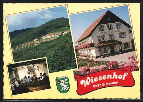 AK Grafendorf /Ost-Steiermark, Gasthof-Pension Wiesenhof, Erdwegen 34, Innenansicht, Panorama