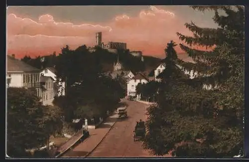 AK Königstein i. Taunus, Frankfurter Strasse und Ruine