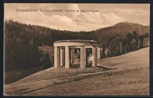 AK Allerheiligen, Kriegerdenkmal des Schwarzwald-Vereins