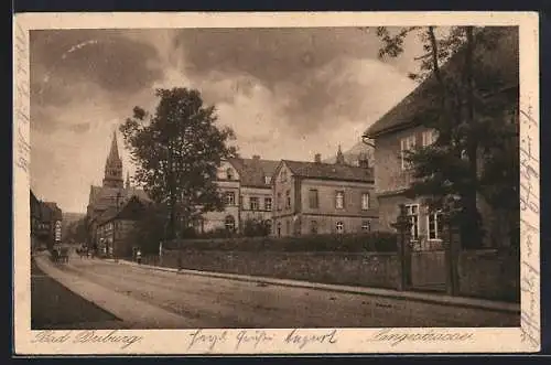 AK Bad Driburg, Langestrasse mit Bäumen