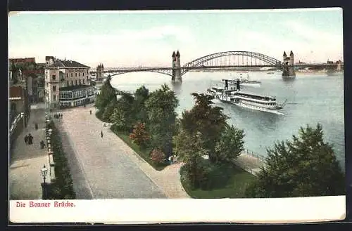 AK Bonn, Bonner Brücke mit Strassenpartie