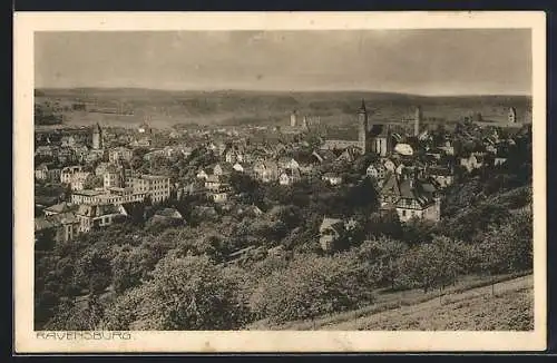 AK Ravensburg / Württ., Teilansicht mit Kirche