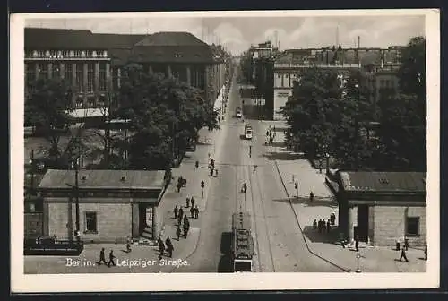 AK Berlin, Leipziger Strasse aus der Vogelschau