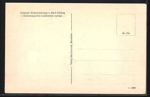 Künstler-AK Jena, Ansicht der Universität