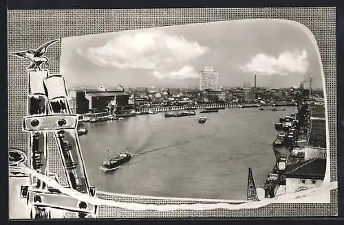 AK Ludwigshafen am Rhein, Blick auf die Badische Anilin & Sodafabrik mit Friedrich-Engelhorn-Haus