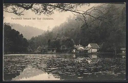 AK Bad Dürkheim, Forsthaus Isenach vom Wasser gesehen