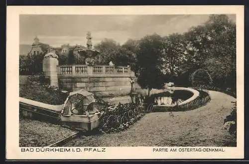 AK Bad Dürkheim i. d. Pfalz, Partie am Ostertag-Denkmal