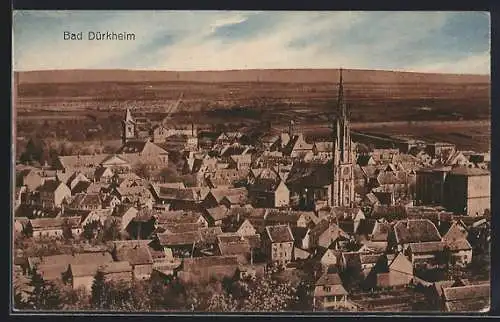 AK Bad Dürkheim, Teilansicht mit Kirche, Blick ins Land