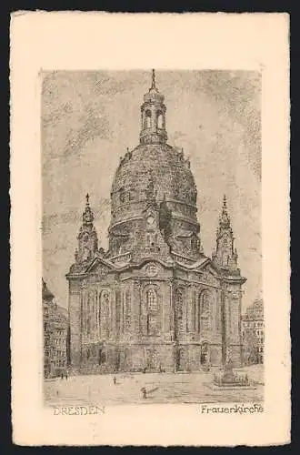 Künstler-AK Dresden, An der Frauenkirche