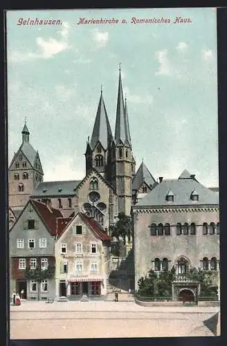 AK Gelnhausen, Marienkirche u. Romanisches Haus