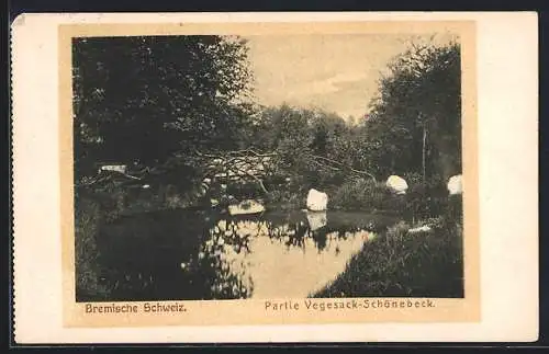 AK Vegesack, Schönebeck mit Uferpartie