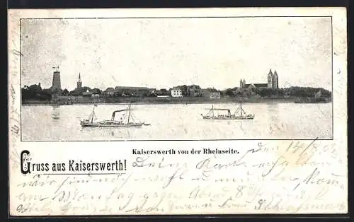 AK Kaiserswerth, Blick auf die Rheinseite