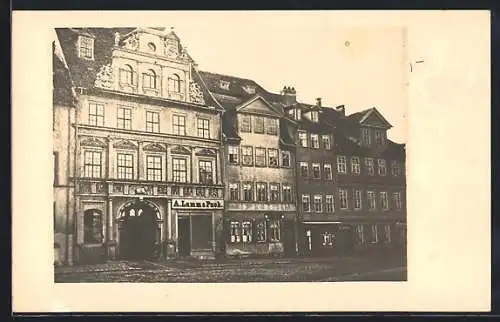 AK Erfurt, Strasse am Fischmarkt mit Geschäft