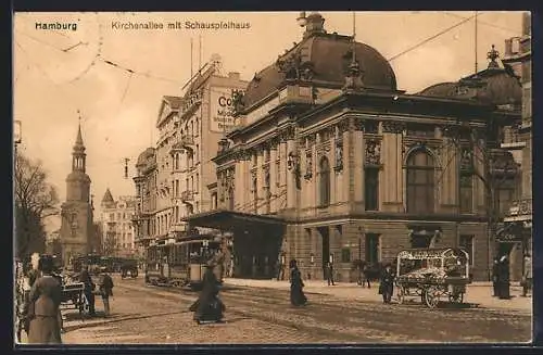 AK Hamburg-St.Georg, Partie in der Kirchenallee mit Schauspielhaus