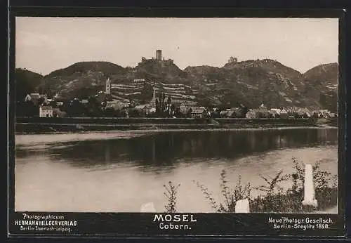 Foto-AK NPG Nr. 481: Cobern /Mosel, Ortsansicht von der gegenüberliegenden Moselseite