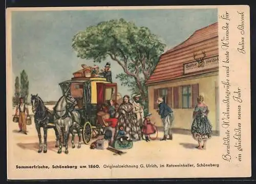 AK Berlin-Schöneberg, Sommerfrische um 1860, Ratsweinkeller