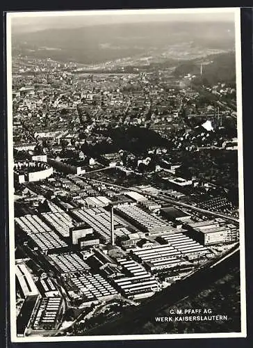 AK Kaiserslautern, Werk der G. M. Pfaff AG, Fliegeraufnahme