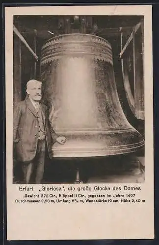 AK Erfurt, Gloriosa die grosse Glocke des Domes