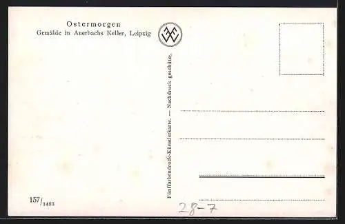 AK Leipzig, Gasthaus Auerbachs Keller, Mädler-Passage, Darstellung Ostermorgen