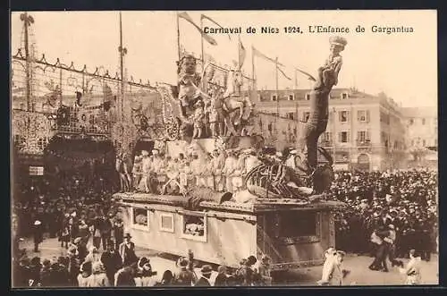 AK Nice, Carnaval 1924, L`Enfance de Gargantua