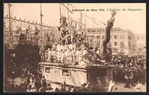 AK Nice, Carnaval 1924, L`Enfance de Gargantua