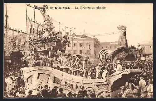 AK Nice, Carnaval 1924, Le Printemps chante