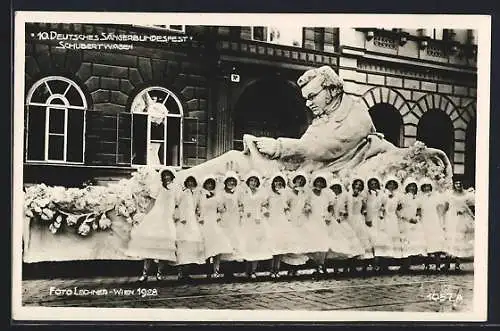 AK Wien, 10. Deutsches Sängerbundesfest 1928, Schubertwagen