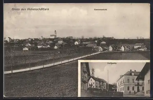 AK Hohenschäftlarn, Gesamtansicht, Dorfpartie