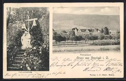 AK Neustadt / Odenwald, Waisenhaus, Calvarienberg