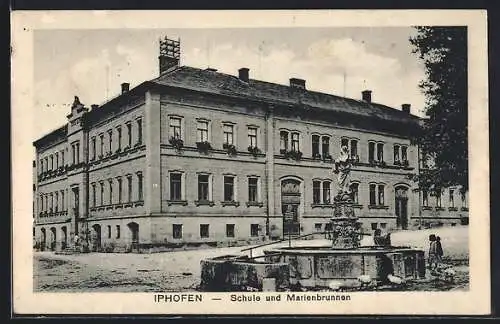 AK Iphofen, Schule und Marienbrunnen