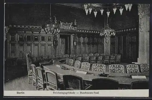 AK Berlin-Tiergarten, Innenansicht des Bundesrats-Saal im Reichstagsgebäude
