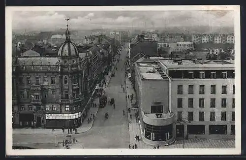 AK Pardubice, Ortsansicht aus der Vogelschau