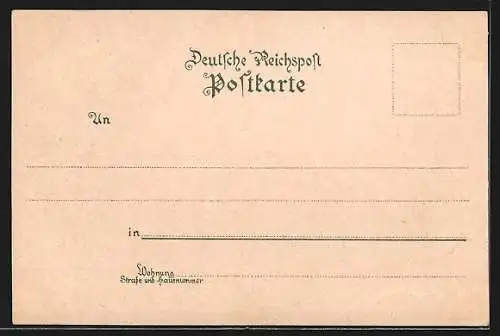 Lithographie Jena, Kriegerdenkmal und Forsthaus, Fuchsthurm