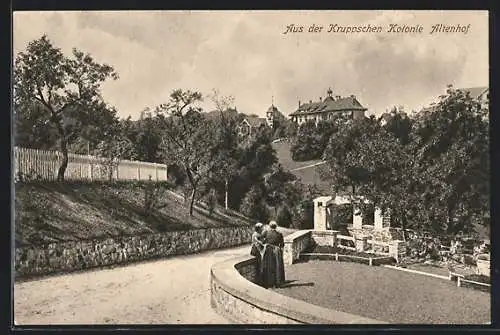 AK Essen / Ruhr, Kruppsche Kolonie Altenhof im Sommer