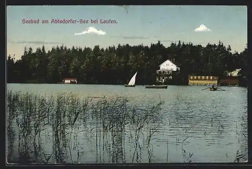 AK Laufen / Salzach, Seebad am Abtsdorfer-See