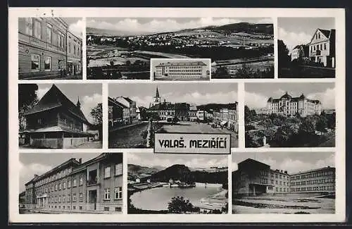 AK Valas. Mezirící, Radnice, Namesti, Panorama