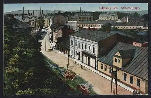 AK Oderberg, Stephaniestrasse aus der Vogelschau