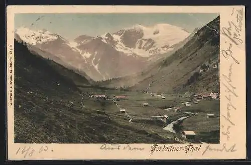 AK Ferleiten, Ferleitner Tal mit Bergpanorama