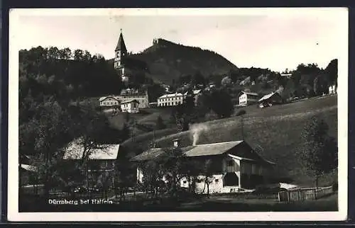 AK Dürrnberg b. Hallein, Blick zum Ort mit Kirche