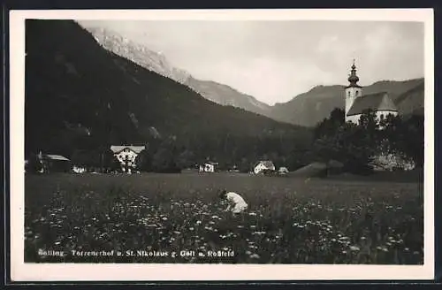 AK Golling, Torrenerhof u. St. Nikolaus g. Gött u. Rossfeld