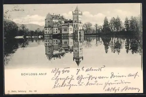 AK Anif, Schloss Anif vom Wasser aus