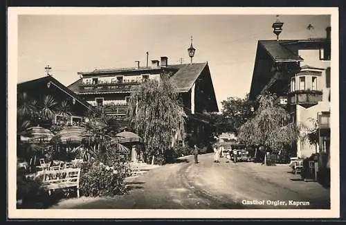 AK Kaprun, Gasthof Orgler mit Strassenpartie