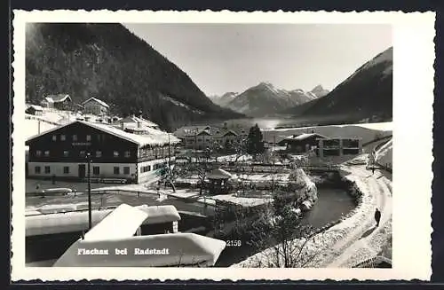 AK Flachau bei Radstadt, Gasthaus Ennshof im Schnee