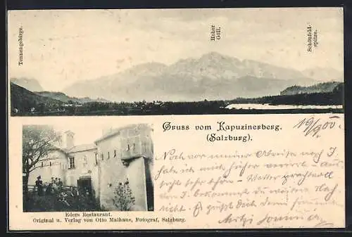 AK Salzburg, Eders Restaurant, Aussicht vom Kapuzinerberg