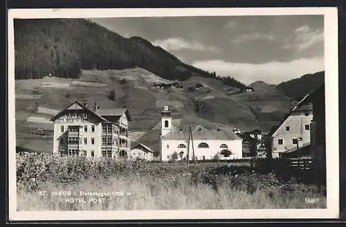 AK St. Jakob i. Defereggen, Hotel Post mit Umgebung